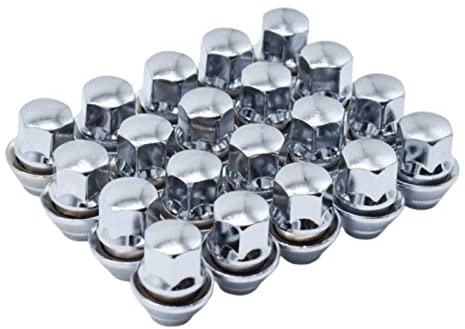 jfqm 20 Stück Leichtmetall-Radmuttern, passend for Ford Fiesta, passend for Mondeo, passend for C-Max, passend for Focus MK1, MK2, MK3, ST RS, M12 x 1,5, 19 mm, Schraube, Lug, Bolzen, Reifen, Quirlmut