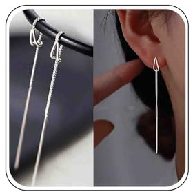 Refinada Cz Gota Finos Enhebrador Pendientes Plata Largos Delicada Chain Pendientes Mujer Cadena Lagrima Sencilla Colgantes Borla Minimalista Joyas Para Mujere