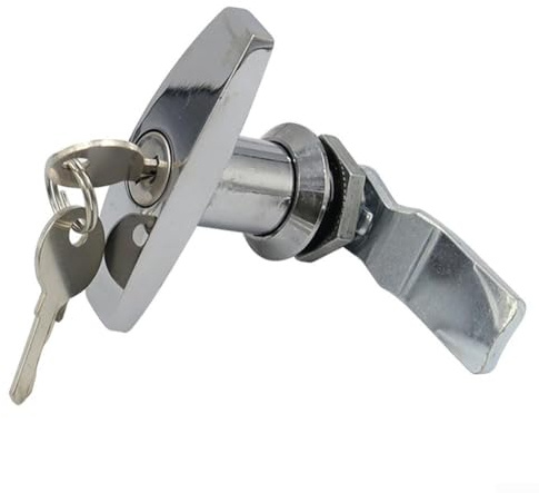 T Handle Lock, Rustproof T Shape Handle Lock with Keys Trailer for CARAVAN Industrial Cabinet Garage Door Locks(Silver)