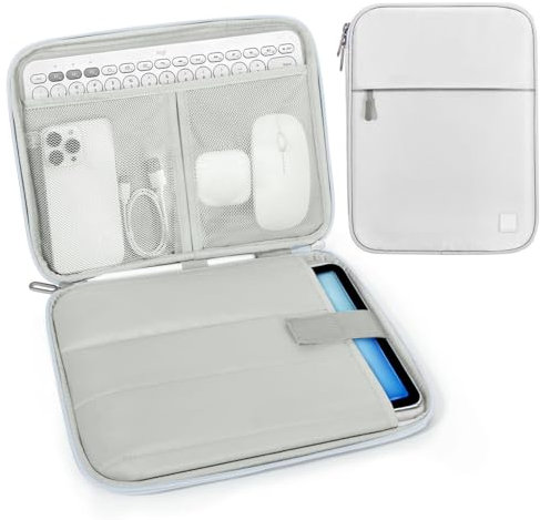 Dadanism 9-11 Tablet Borsa per iPad 10a Gen 10,9, iPad (A16) 11, iPad Pro 11 M4, iPad Air 11 M3 M2, iPad 9/8/7a Gen 10,2, iPad Air 5/4 10,9, Galaxy Tab A9+ Plus 11,Tab M11 11, Grigio + Bianco
