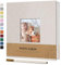 Vienrose Álbum de Fotos Autoadhesivo con Ventana para Fotos de 10x15, Pequeño Álbum de Recortes de Lino 40 Páginas Blancas DIY Libro de Recortes con Bolígrafo de Metal, 17x18 CM Beige