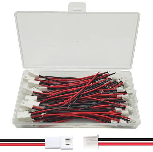 GTIWUNG 30 Paia JST XH 2.54mm 2 Pin Maschio e Femmina con 9.5 cm 22 AWG Cavo, JST-XH 2,54 mm Spinette 2 Pin Micro, Micro Connettori per Scheda Elettronica