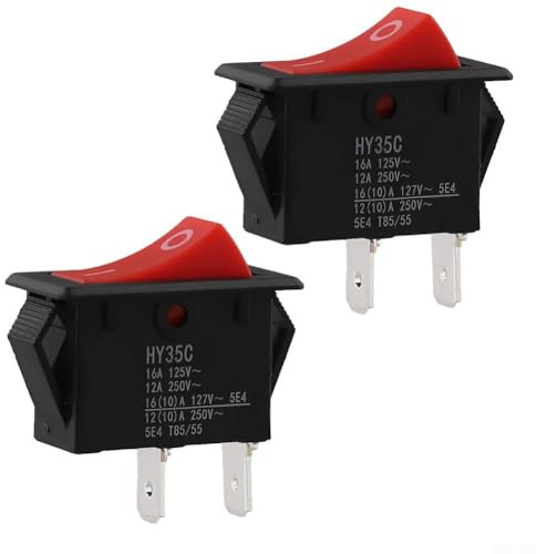 Lot de 2 interrupteurs à bascule HY35C pour bateau Marine 2 broches On/Off AC 250 V/15 A 125 V/20 A