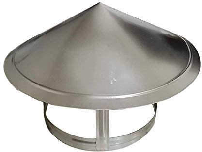 Kaminhaube aus Edelstahl, Regenschutz, Schutz für Luftführung, Lüftung, Dachhaube, 215 mm, Regenhuthaube