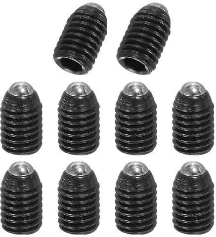 PATIKIL M8x12mm Kugelspitze Gewindestifte, 10 Stück Kohlenstoffstahl Sechskantfederspannstifte Gewindestift für Industriemaschinen, Möbel und Arbeitsplätze, Schwarz