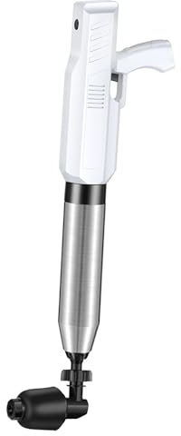 ROMOZ Déboucheur WC électrique avec manomètre, Pompe Haute Pression avec 4 ventouses, pour déboucher Les éviers, baignoires et canalisations de Sol. White
