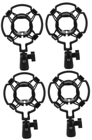 Toyvian 4pcs Microphone Holder Microphone Clip for Desk Mic Stand Shockproof Mount Mic Vibration Suspension Holder for Condenser