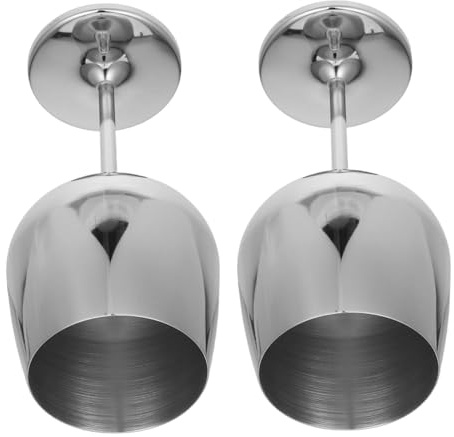 CIYODO 2 Pièces Verres à Vin Inox Dorés Incassables Calices Métal Robustes pour Extérieur Camping Pique- Lot