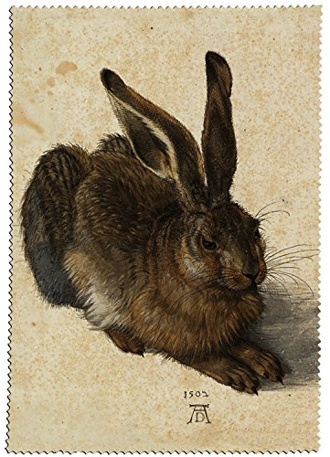 Fridolin 18906 Brillenputztuch Albrecht Dürer - Feldhase, Mikrofaser, 18 x 12,5 cm