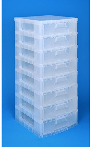 Really Useful Scrapbook Aufbewahrungsturm 8x9 Liter - transparent - 395x420x905mm