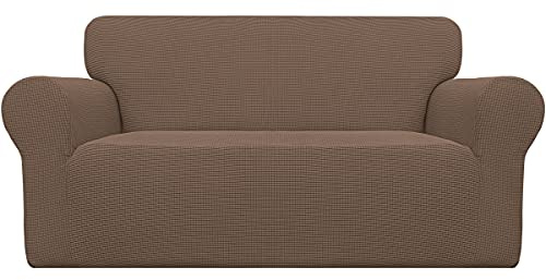 Easy-Going Stretch Loveseat Couch Covers Washable Brown