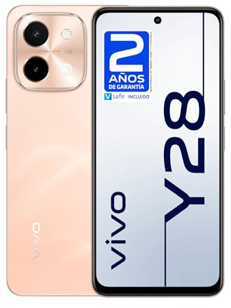 vivo Y28 Smartphone/Teléfono móvil, 8 GB + 256 GB, 6000 mAh y FlashCharge de 44 W, Cámara Principal de 50 MP, Altavoz estéreo con 300% Volumen, Pantalla de 6.68 Pulgadas, Doble SIM, Android 14