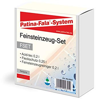Patina-Fala FSET Feinsteinzeug-Set Fleckenschutz 250 ml, Feinsteinzeugreiniger 200 ml & Acid-tec 200 ml auch zum reinigen starker Verschmutzungen