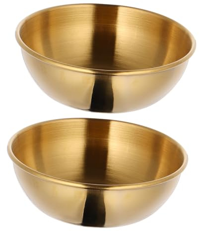 Cabilock Lot de 2 bols à sauce ronds en acier inoxydable - Pour sauce sauce - Pour restaurant de cuisine (dorées)
