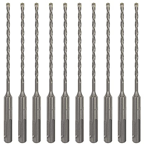 Sabre Tools 10-Pack 5/32 Inch x 6 Inch SDS Plus Rotary Hammer Drill Bits, Carbide Tipped for Brick, Stone and Concrete (5/32” x 4 x 6)