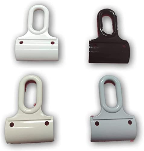 N°1 Coppia di Ganci per Tenda da Sole A Caduta in PVC, Ricambio per Profilo Tenda, OCCHIOLO di ALTISSIMA QUALITA' (Bianco)