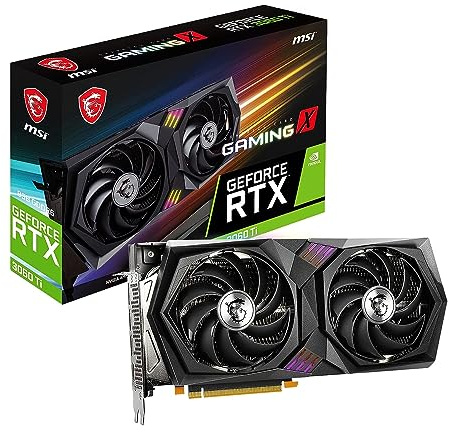 MSI Gaming GeForce RTX 3060 Ti LHR 8GB GDRR6 256-Bit HDMI/DP Nvlink Torx Fan 4 RGB Ampere Architecture OC Tarjeta gráfica (RTX 3060 Ti Gaming X 8G LHR)