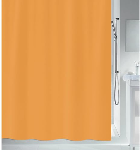 Spirella Anti-Schimmel Duschvorhang - Anti-Bakteriell, waschbar, wasserdicht - Polyester, „Primo “ 180x200cm Hellgelb, Yellow