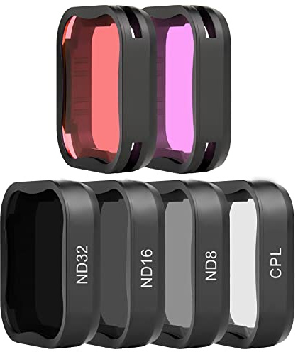 SOONSUN 6-Pack ND/CPL & Snorkeling Lens Filters for GoPro Hero 7/6/5 Black | ND8 ND16 ND32, Red & Magenta Filters, Exposure Control, Smooth Motion Blur, Glare Reduction & Underwater Color Correction