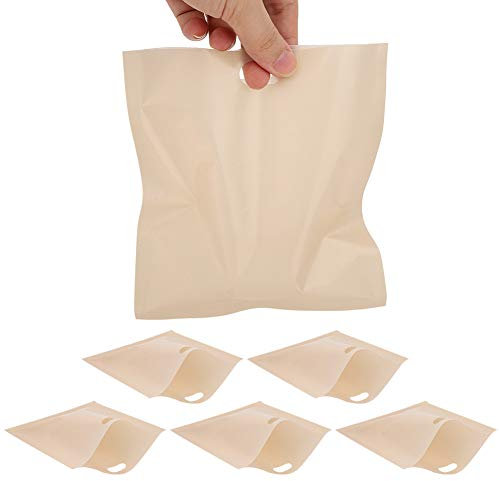 5 sacchetti per tostapane riutilizzabili, tasche antiaderenti per pane e pizza, 17x19cm sacchetti per toasts resistenti al calore per pasticcini, fette di pizza, pollo, pesce, verdure, panini