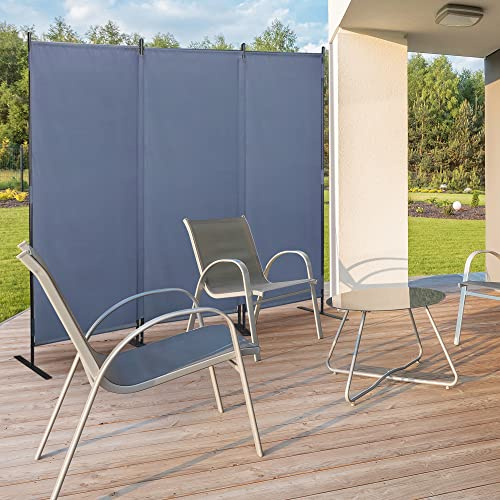 Room Divider Screen JAXPETY 6Ft Room Partition Wall Divider 88 W Folding Privacy Screens Indoor Room Partitions and Dividers Freestanding Room Separator for Office Hospital, Bluish Grey