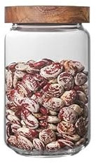 YSANO Wood Lid Orgnizer Glass Airtight Canister Kitchen Storage Bottles Jar Sealed Food Container Ginger Cereal Dispenser Stash Cans (Color : 650ml)