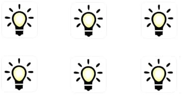 Set di 6 adesivi luminosi con interruttore della luce, simbolo (RP8/1) (10 mm)