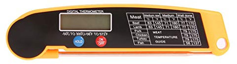 Samnuerly Termometro da Cucina Carne Cottura Digitale Sonda Alimentare Termometro da Cucina Pieghevole