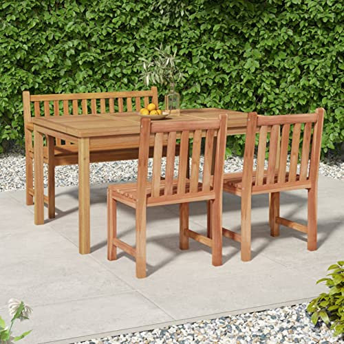 XIAOGUANG 4-TLG. Garten-Essgruppe, Gartenmöbel Set, Garten Möbel, Gartengarnitur, Gartenset, Sitzgarnitur, Möbelsets, Sitzgruppe Garten, Massivholz Teak