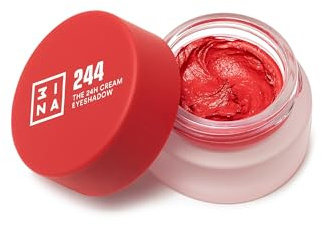 3INA - The 24h Cream Eyeshadow 244 - Cremiger Lidschatten Rot | Wasserfester Lidschattenstift - Cremige Textur - Matt, Schimmer & Glitter - Vegan - Cruelty Free