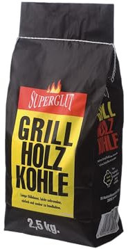 20kg SUPERGLUT Grill-Holzkohle Grillbriketts „Made IN Germany“ Kohle Holzkohle für Kugelgrill Holzkohlegrill ideal für Dutch Oven Smoker Briketts Grill Kohle