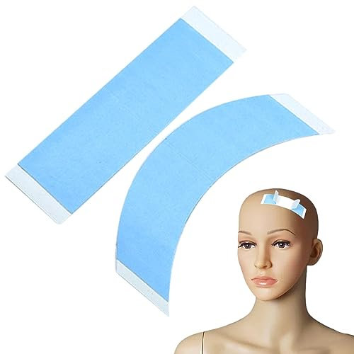 40 pcs Wig Tapes for Lace Wigs, Waterproof Double Sided Hair Extension Adhesive Tape for Fixing Wigs Toupees Hair Tape(blue)