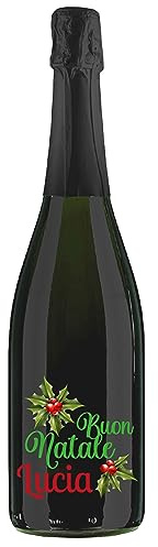 Bottiglia di Prosecco Personalizzato DOC Magnum Spumante Extra Dry - Idea regalo esclusiva e originale per Natale (Pungitopo)