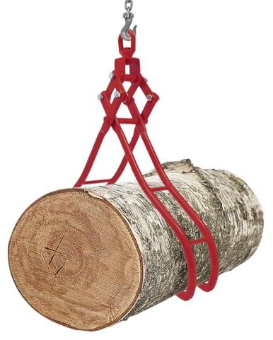 CheriMuMu 4 Claw Log Grapple, 36inch Adjustable Steel 4 Claws Skidding Tongs Timber Lifting Tong Log Grappling Hook Tongs, Eagle Claw Design Wood Lifting Pliers for Truck, ATV, Tractor and Skidder