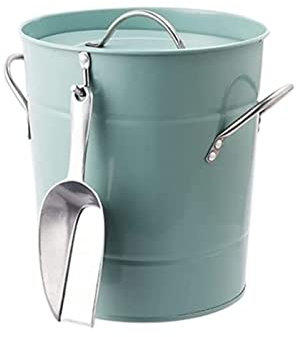 OUYUE Ice Bucket Retro Ice Bucket Metal Insulation Ice Shovel Lid Storage Ice Drink Bucket For Beer Champagne Wine Bucket Ice Tub Champagne Bucket(Blue)
