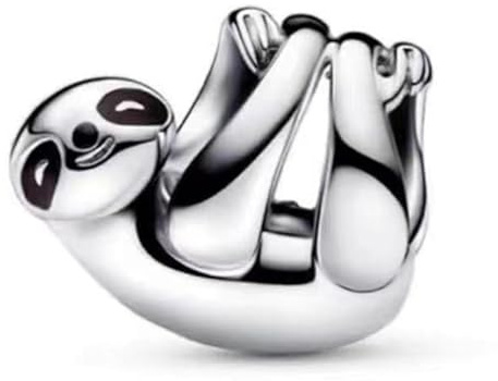 H.ZHENYUE Abalorio Charm 925 Perles En Argent Sterling Hanging Sloth pouravec Zircone, Breloque Compatible Européen Bracelets Collier,fête des mères Anniversaire Cadeau de Bijoux de Noël les Filles