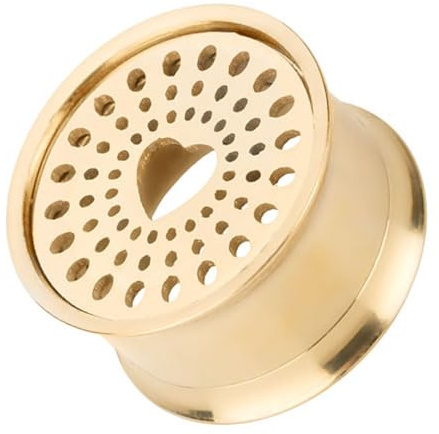 Taffstyle Flesh Tunnel Ohr Ear Plug Ohrpiercing Herz gelocht Edelstahl