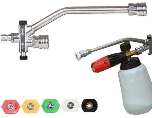 OAM Sprayer Hochdruckreiniger, Schaumkanone Doppelanschluss, Power Washer Sprayer Düsen, Schaumkanone Doppelanschluss, Power Wash Doppelspitze, stabiles für Auto Motorrad Waschen