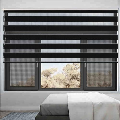 Verdunkelungsrollo Klemmfix 40 x 260 cm Verdunkelung Sonnenschutz Tragbare Reise Verdunkelungsrollo Inkl. Zubehör für Schlafzimmer Küche, Schwarz