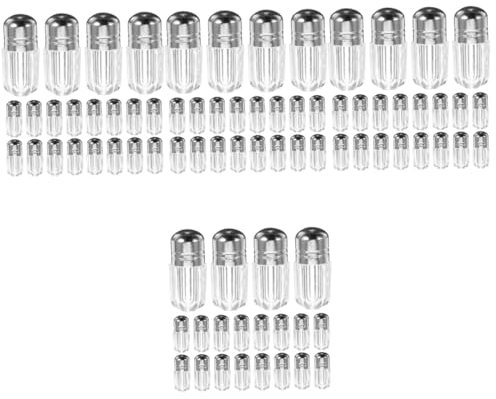 KOMBIUDA 80stücke Mini Pillenbehälter Aus Kunststoff Leere Reise-tablettenflaschen Mit Deckel Transparente Vials Für Medikamente Süßigkeiten Und Mehr Praktische Wiederbefüllbare