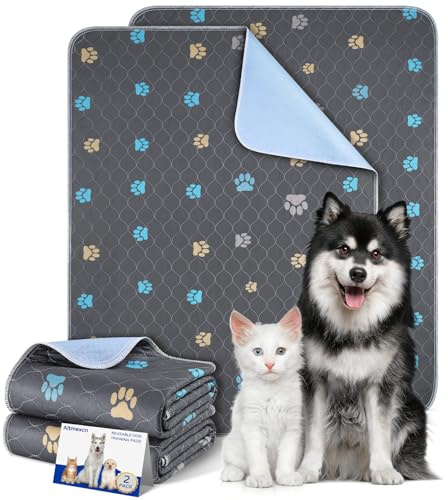 Alaise pour Chien, 70x100cm, Tapis pour Chiot,Super Absorbants, 2 Pièces | Tapis Éducateur Chien, Anti-Fuite et Résistant, Lavable, 4 Couches avec Surface à Séchage Rapide, pour Chiens et Chiots