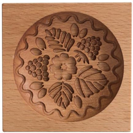 Wooden Cookie Moulds, Flower Shape Cookie Stamp, Carved Wooden Shape, Di-y Cookie Stamp, , Funny Press Embossing Mould Floral Pattern for Christmas, New Year