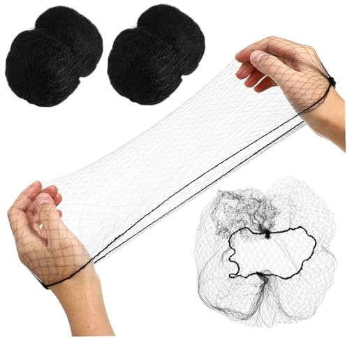 IWOWHERO 100stücke Haarnetz Elastisches Unsichtbares Haarnetz Schwarz Atmungsaktives Baumwollnetz Für Perücke Ballett Dutt Lebensmittelservice Unisex Komfortables Haarknotennetz Für Langhaa