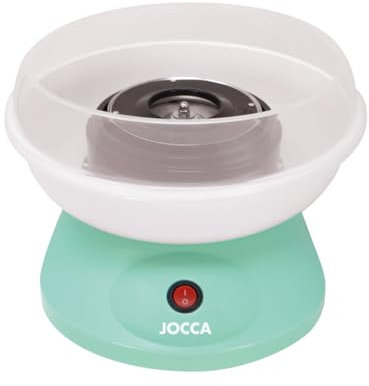 JOCCA - Máquina de Algodón de Azúcar | Listo en 5 Min | Usa Azúcar o Caramelos | Fácil Limpieza | Incluye Cuchara Medidora y 10 Palitos | 520W | 26x26x17cm