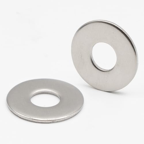 200 arandelas de acero inoxidable M5 x 16 mm, anchas, tipo L, arandelas de metal de acero inoxidable A2 para tornillos y tuercas, arandela plana estándar NFE 25514, arandela de 5 mm L