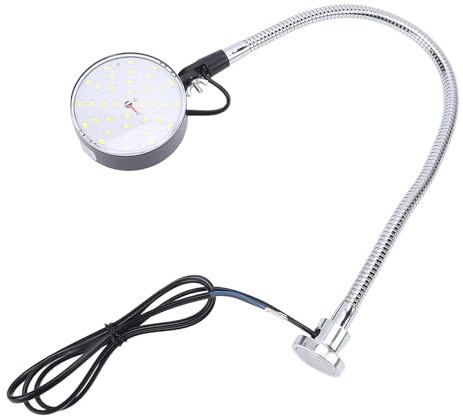 Flexible Schwanenhals-Magnet-Arbeitsleuchte, 15 W, LED-Maschinenleuchte, Magnetfuß für Drehmaschine, Auto-Reparatur, Werkbank, Industrie, 6500 K Weißes Licht, 1500 Lm (EU-Stecker)