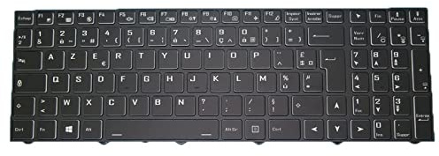 Clavier rétroéclairé pour Ordinateur Portable pour CLEVO NP70RNJS NP70SNE-D NP70SNE-C NP70SNE-G NP70RNH NP70SNX(-G) Français FR Cadre Noir Nouveau