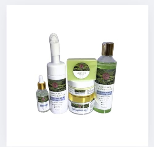 Elegance Catel - Estuche de tratamiento facial y corporal con té verde, 6 productos orgánicos 99% naturales, rutina completa hidratante y purificadora