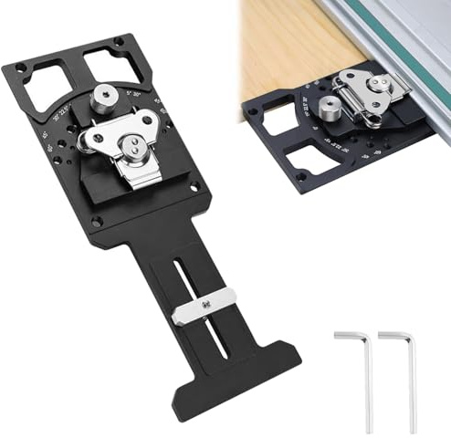 FormiPow Rail de Guidage carré en Métal, Jauge à onglet réglable multi-angles pour scie à rail carré avec butée d'angle de -60 ° à 60 ° en Acier Inoxydable compatible avec Makita Festool