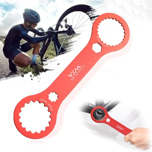 YYUEZHI Centerlock Werkzeug, Fahrrad Innenlager Schraubenschlüssel, BB-Schraubenschlüssel, Aluminiumlegierung, Kompatibel mit Dub/TL-FC32 / TL-FC25 / TL-FC24, für Fahrradreparaturen (Rot)